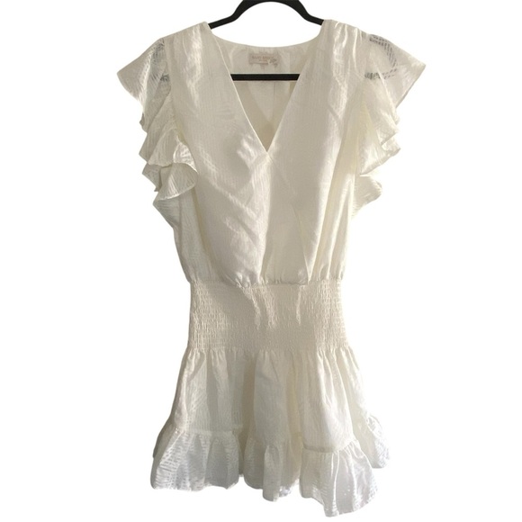 Ramy Brook Bridgette Flutter Sleeve Ruffled V-Neck Dress. Size S - Picture 2 of 15